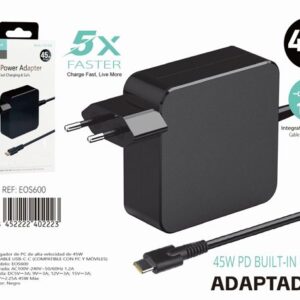 45W Built-in Cable 1m Type-C Adapter