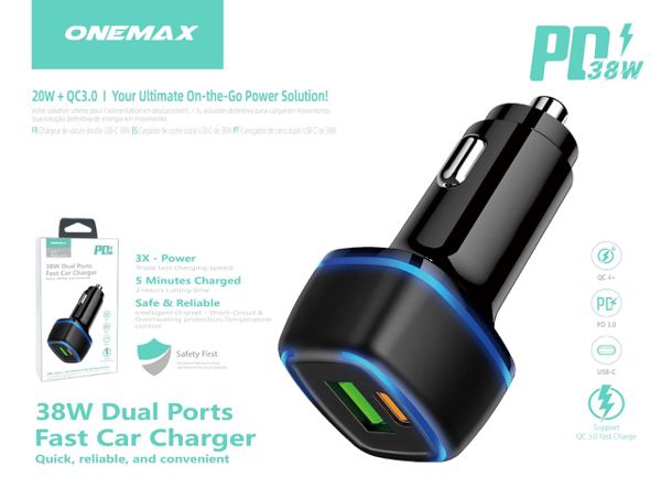 38W Dual Port Car Adapter