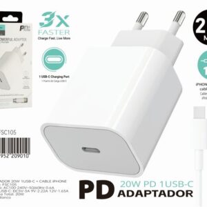 20W Type-C Mobile Adapter with 1m iPhone Cable