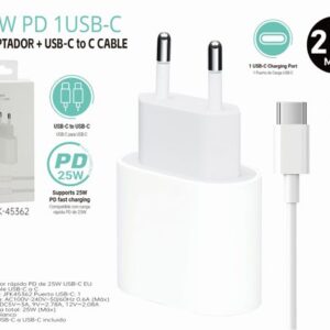 25W Mobile Adapter with Cable 1m Type-C to Type-C