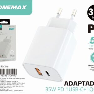 35W Dual Port Mobile Adapter USB-a | Type-C