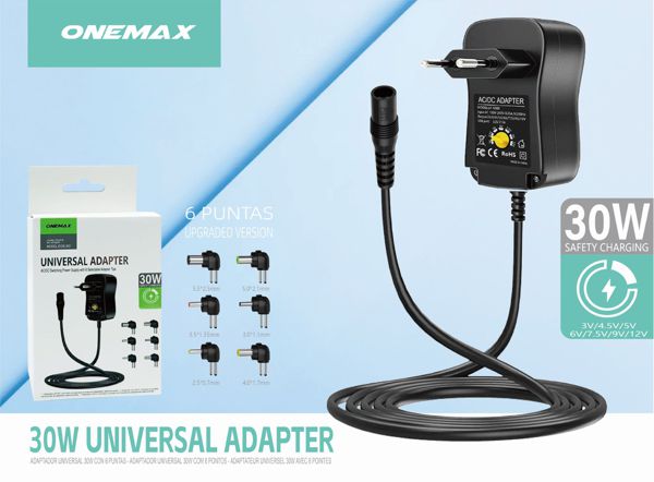30W Universal Charger 3v/4.5v/5v/6v/7.5v/9v/12v