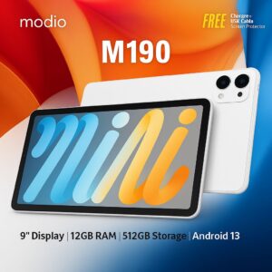 9-Inch Modio M190 Tablet 12GB+512GB Supports Dual Sim