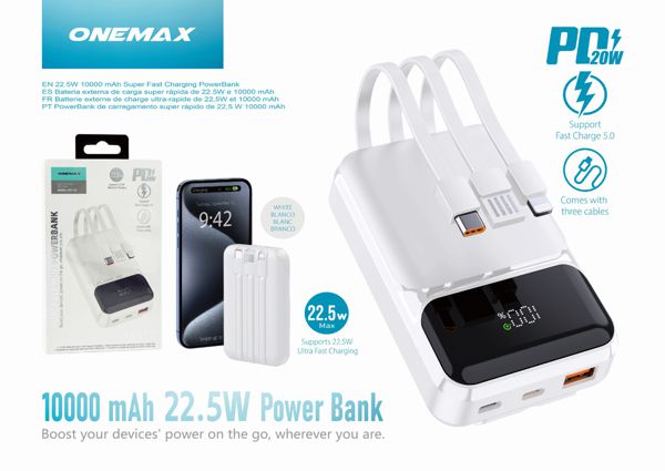 22.5W Power Bank 10000mAh Multi-connector