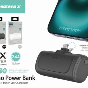2.4a Nano Power Bank Built-in Type-C Connector