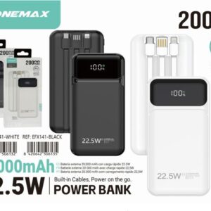 22.5W Power Bank 20000mAh Built-in Cable with Multi-connector